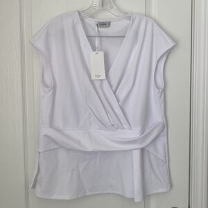 NEW🤍Grace Karin White Draped Blouse